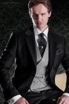 Black pure wool groom suit