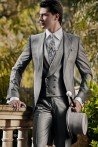 Light grey wedding morning suit pure wool model 904 Mario Moyano