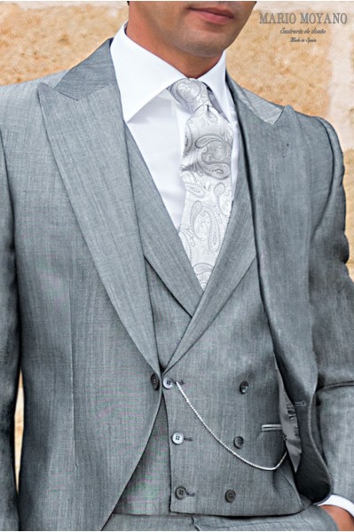 Light grey mohair wool wedding morning suit model 4026 Mario Moyano