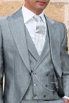 Jaquette de mariage gris clair en laine mohair sur mesure modèle 4026 Mario Moyano