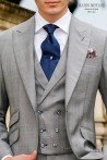 Gray Prince of Wales groom suit 4032