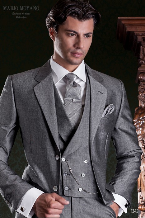 Bespoke gray mohair wool wedding suit model 1342 Mario Moyano
