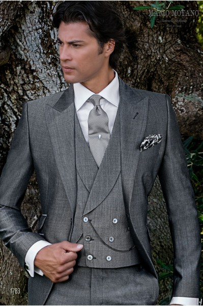 Bespoke gray mohair wool weddig suit model 1783 Mario Moyano personalized tailoring