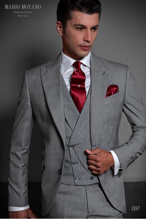 Grey prince of Wales check wedding suit 2357 Mario Moyano