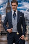Bespoke navy blue pure wool wedding morning suit model 2313 Mario Moyano
