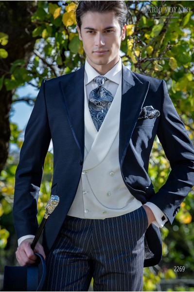 Marineblauer Hochzeits Gehrock Anzug aus reiner Wolle Modell  2269 Mario Moyano