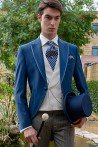 Bespoke blue pure wool wedding morning suit model 2420 Mario Moyano