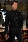 Black jacquard Gothic tailcoat