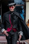 Victorian black jacquard tailcoat tailored slim-fit steampunk model 2998 Mario Moyano