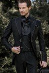 Victorian black jacquard frock coat tailored slim-fit gothic model 2025 Mario Moyano