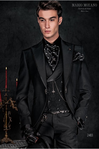 Victorian black wedding frock coat tailored slim-fit gothic model 2483 Mario Moyano