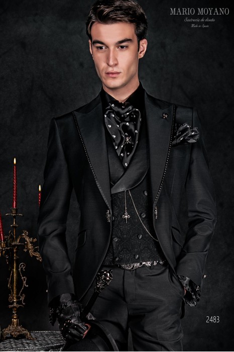 Redingote victorienne noir tailleur slim modèle gothique 2483 Mario Moyano