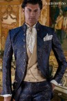Traje de novio gotico brocado azul y oro modelo redingote 1898 Mario Moyano