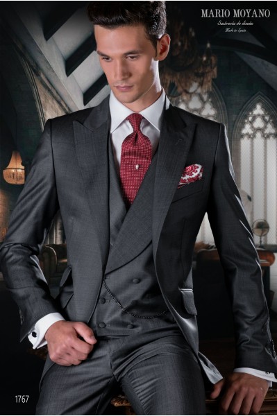 Bespoke dark grey groom suit slimfit 1767 Mario Moyano