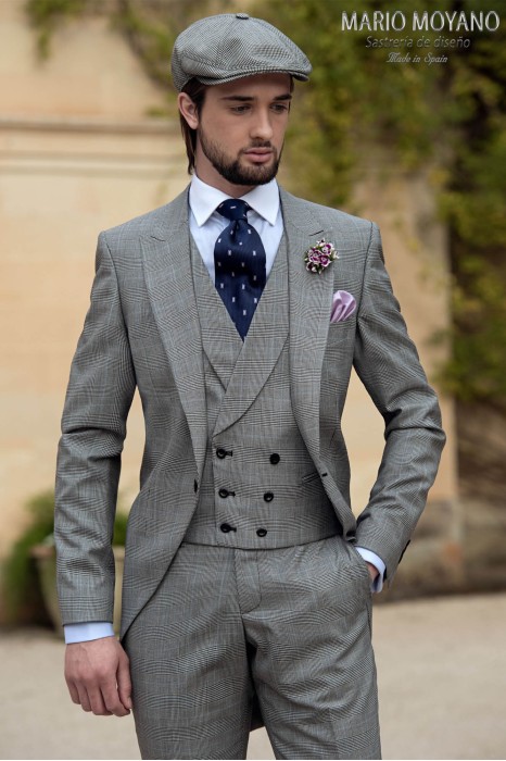Grey prince of Wales check wedding morning suit 1202 Mario Moyano