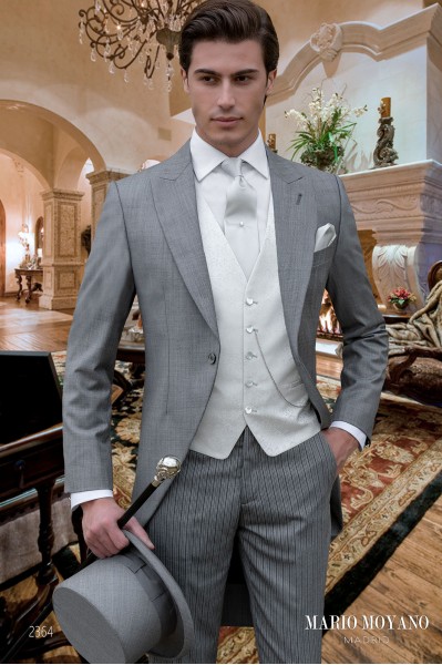 Bespoke grey wedding morning suit model 2364 Mario Moyano