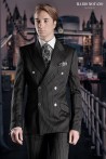 Bespoke double breasted black pinstripe suit 891 Mario Moyano