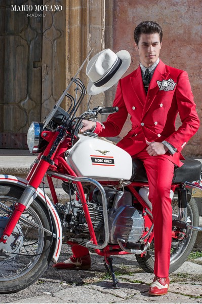 Red double-breasted wedding suit slim fit 2212 Mario Moyano