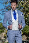 Royal blue prince of Wales wedding morning suit made to measure slim fit 2144 Mario Moyano