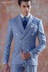 Costume de mariage prince de Galles bleu roi sur mesure coupe slim 2192 Mario Moyano