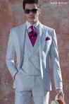 Pearl gray houndstooth wedding suit made to measure slim fit 2184 Mario Moyano