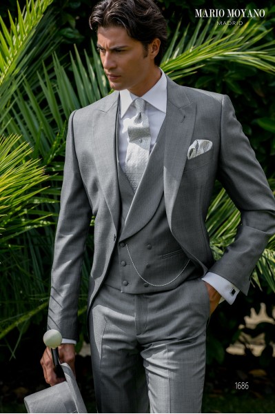 Light grey wedding morning suit pure wool 1686 Mario Moyano