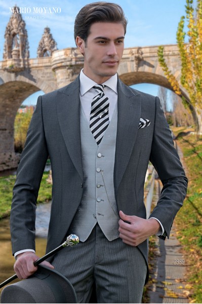 Tight da sposo in lana grigio antracite modello 2339 Mario Moyano