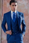 Royal blue houndstooth groom's suit 2185 Mario Moyano