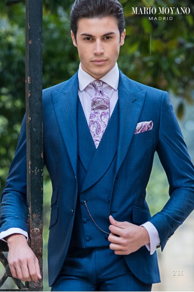 Royal blaue Bräutigam Anzug aus Wollmischung 2136 Mario Moyano