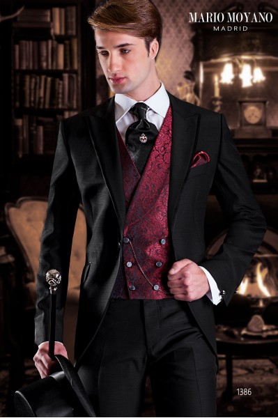 Custom-made black frock coat groom's suit 1386 by Mario Moyano