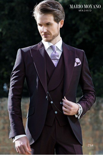Tailor made burgundy groom's suit 2164 Mario Moyano