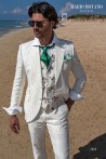 Costume de mariage sur mesure en lin blanc modèle 2809 Mario Moyano