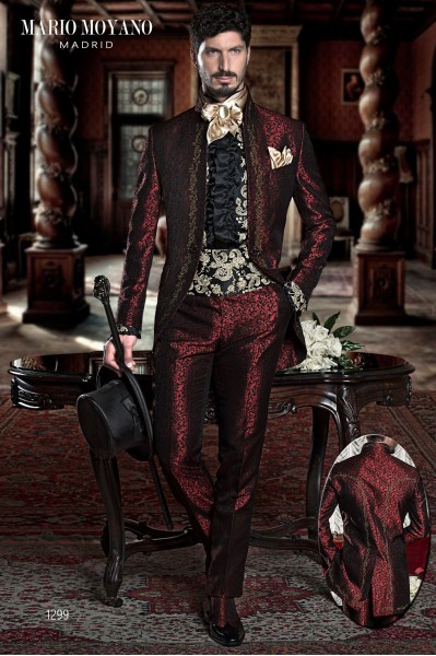 Red prince wedding suit, finest workmanship golden emboridery