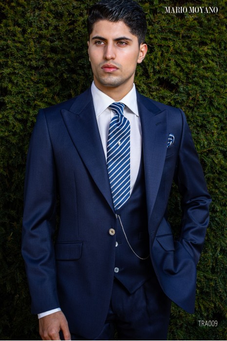 Classic tailored blue groom's suit TRA009 Mario Moyano