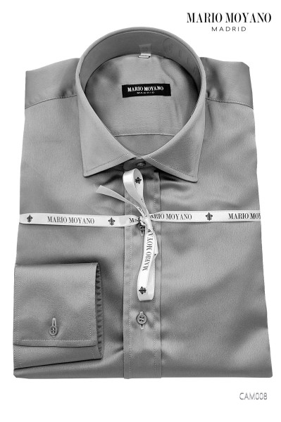 Grey Satin Shirt CAM008 Mario Moyano