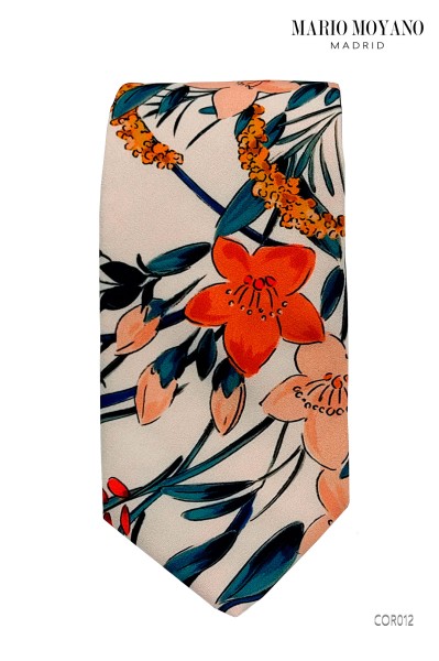 Tie with floral pattern COR012 Mario Moyano