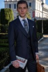 Bespoke blue pinstripe wedding suit TRA013 Mario Moyano
