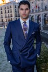 Bespoke pure wool blue double breasted suit TRA017 Mario Moyano