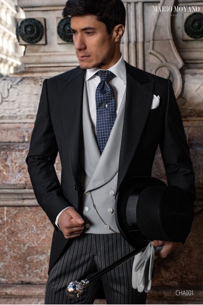 Black morning suit made to measure luxury wedding CHA001