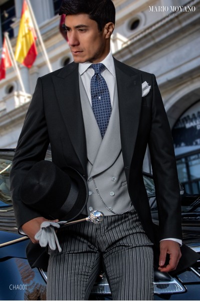 Black morning suit made to measure luxury wedding CHA001 Mario Moyano