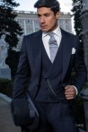 Custom made Navy Blue morning suit luxury wedding CHA002 Mario Moyano