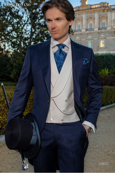 Tailor made Blue morning suit luxury wedding CHA012 Mario Moyano