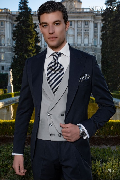 Made to measure Blue morning suit classy wedding CHA015 Mario Moyano