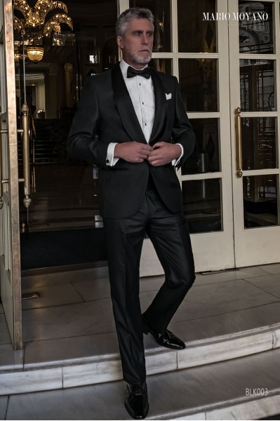 Tailored black tuxedo with shawl lapel BLK003 Mario Moyano
