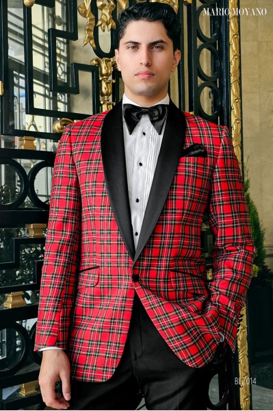 Party Blazer "Royal Stewart" tartan rouge BLZ014 de Mario Moyano